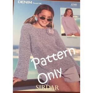 New Sirdar 4340 Denim Tweed Child Double Knitting and Crochet Sweater Pattern